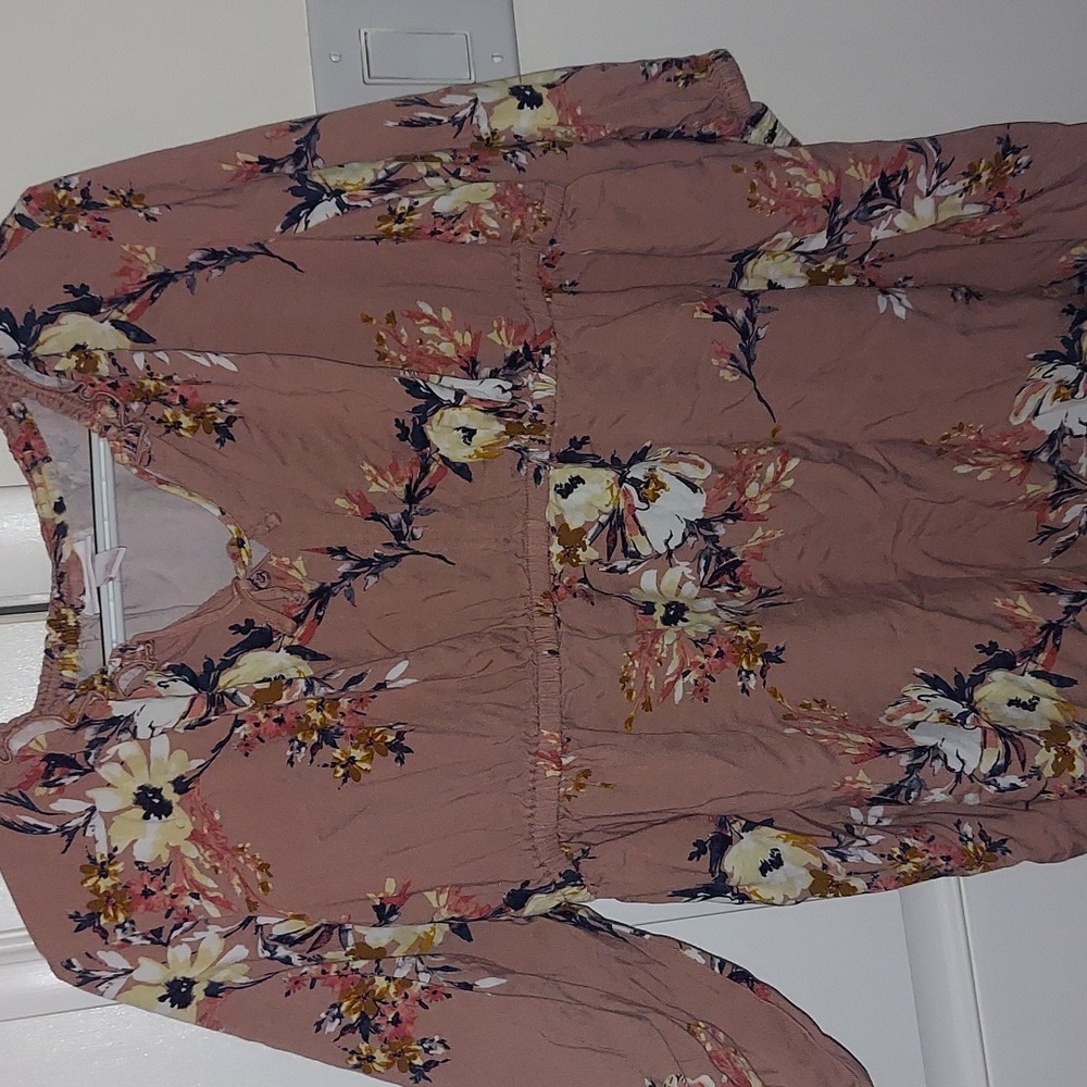 Isabel Maternity XL salmon pink flower blouse